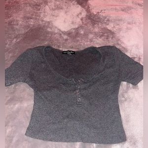 Gray crop top